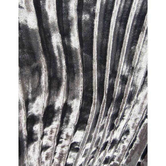 Shiny Pleated Dress Regency Core Party Glam Velvet Gray Origami by Vivien M - Picture 12 of 16